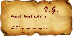 Vogel Geminián névjegykártya